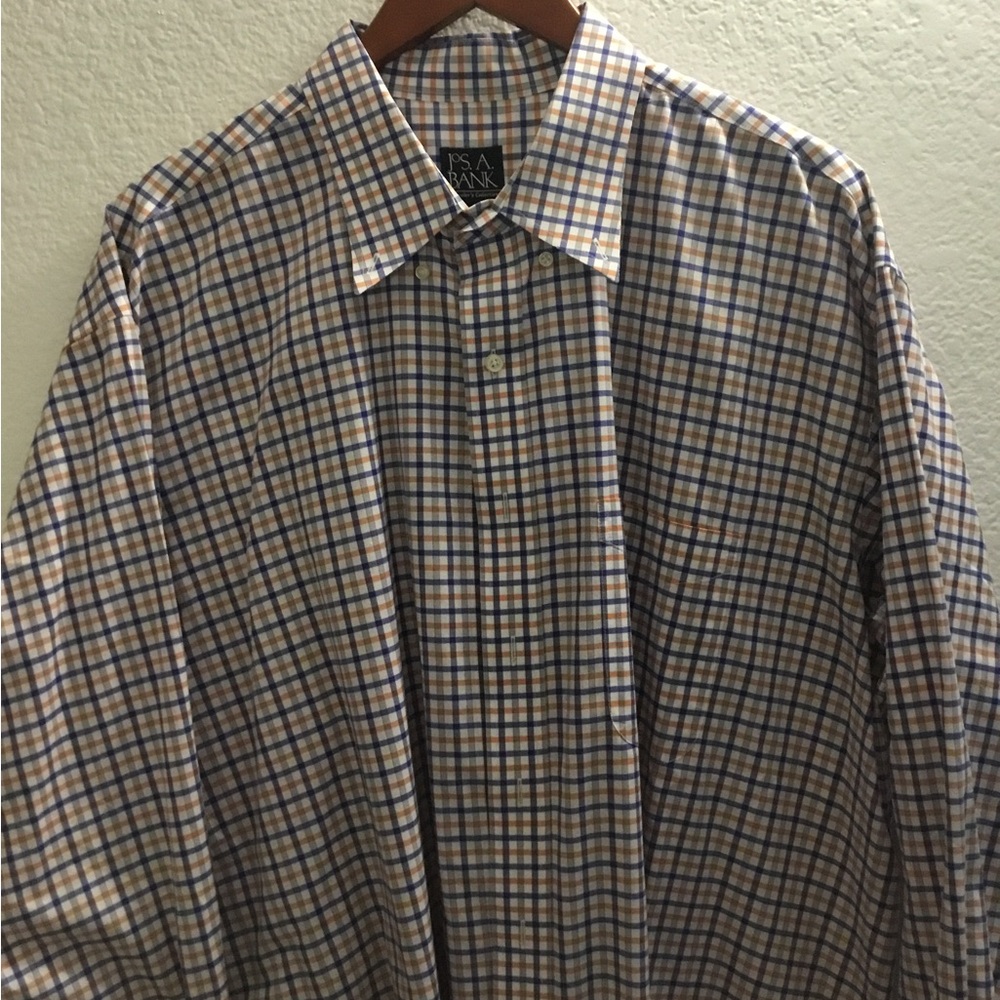 Jos. A Bank 2XB Mens Shirt Traveler's Collection Cotton Long Sleeve Business